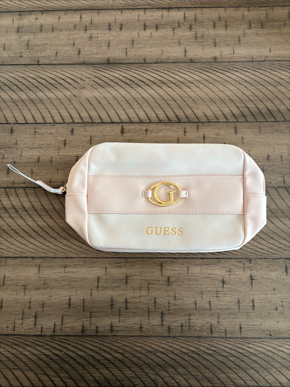 GUESS Pink Cosmetic Case with Gold Logo